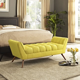 Carson Carrington Lieksa Mid-century Medium Fabric Bench