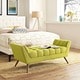 preview thumbnail 7 of 8, Carson Carrington Lieksa Mid-century Medium Fabric Bench