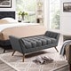 preview thumbnail 5 of 8, Carson Carrington Lieksa Mid-century Medium Fabric Bench
