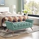 preview thumbnail 6 of 8, Carson Carrington Lieksa Mid-century Medium Fabric Bench