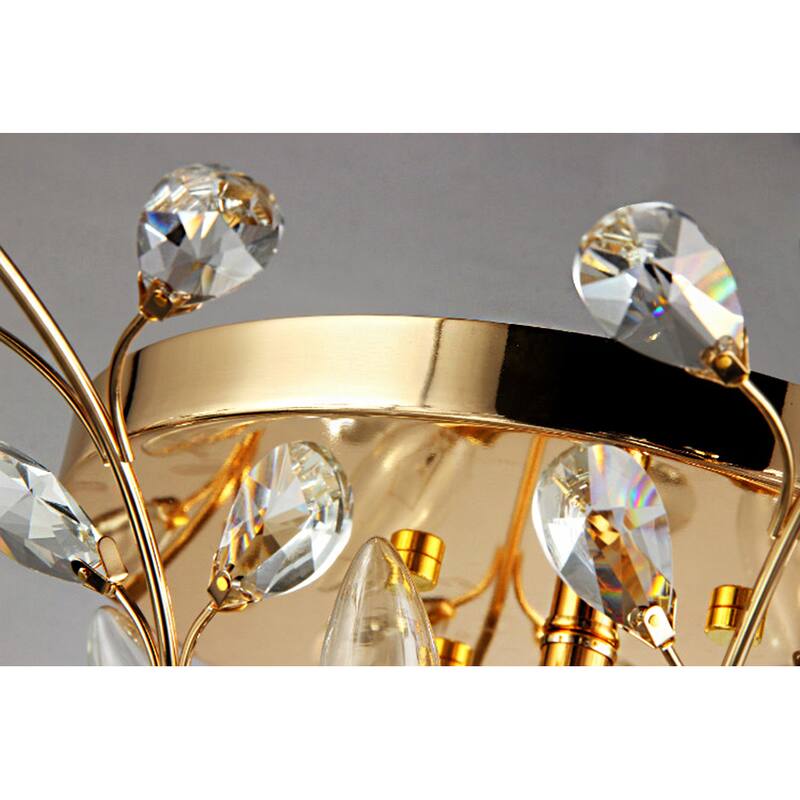 Ava 6-light Gold 27-inch Crystal Flush Mount