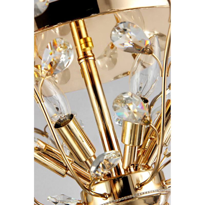 Ava 6-light Gold 27-inch Crystal Flush Mount