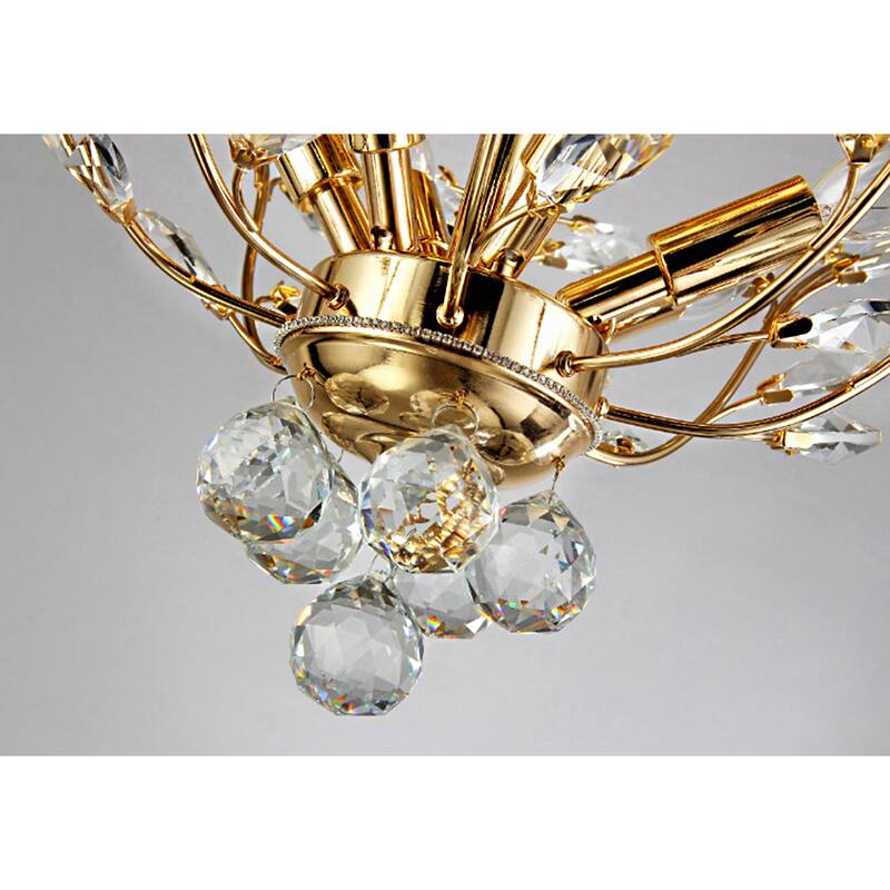 Ava 6-light Gold 27-inch Crystal Flush Mount