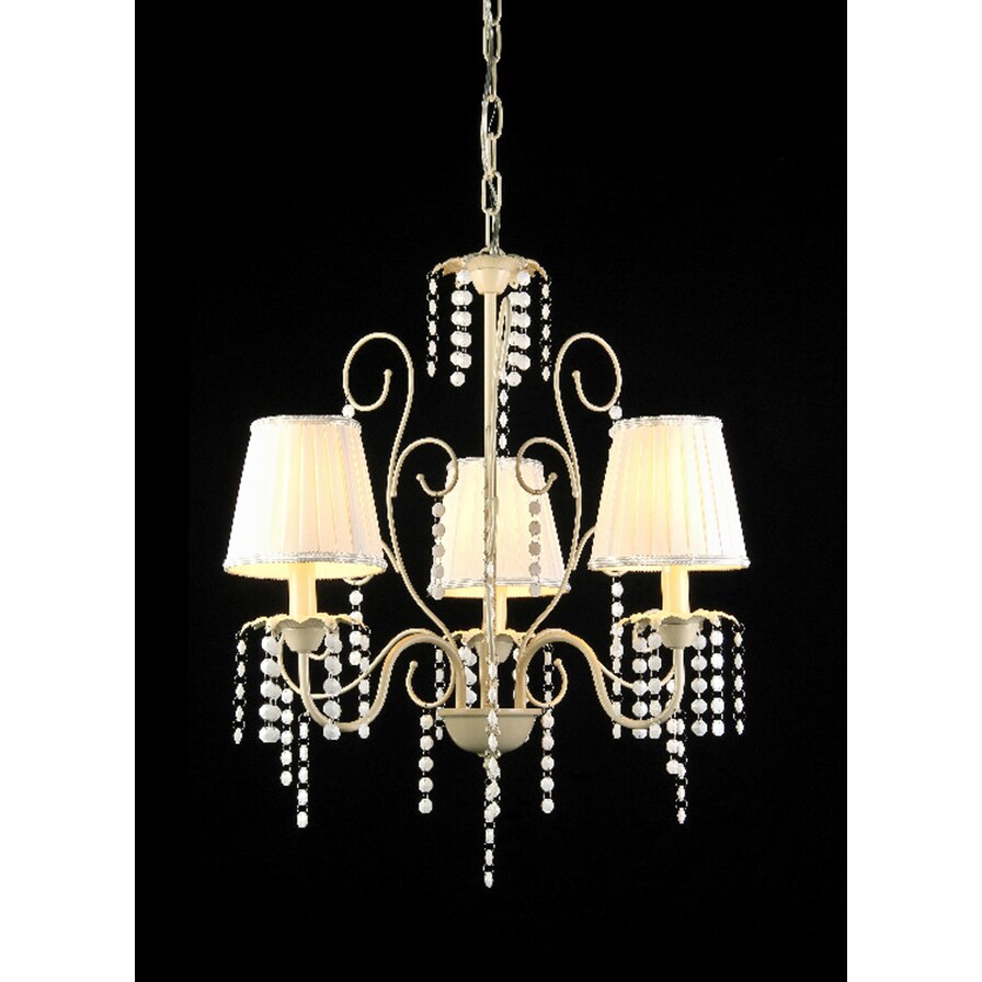 Warehouse of Tiffany Elle 3-light Off-white 21-inch Crystal Chandelier
