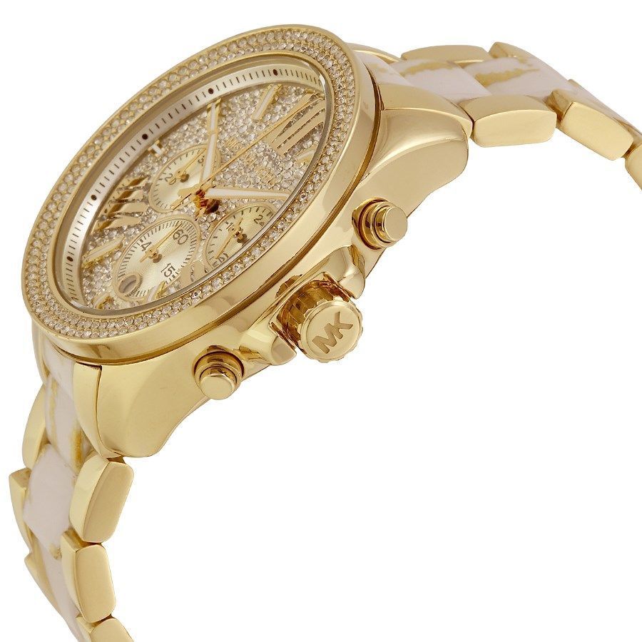 Michael Kors Women's MK6157 'Wren' Chronograph Crystal Gold-Tone Stainless  Steel Watch