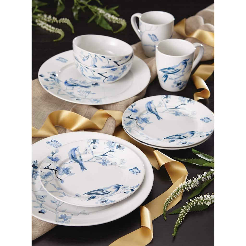 Paula Deen Dinnerware Indigo Blossom 16-Piece Stoneware Dinnerware Set