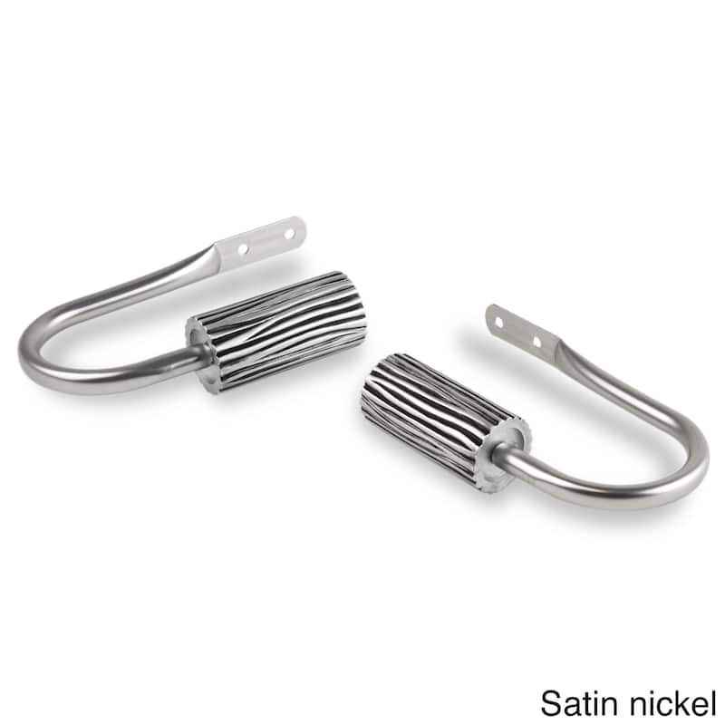 InStyleDesign Elm Curtain Holdback Pair - n/a - Nickel Finish/Satin/Silver Finish - satin nickel