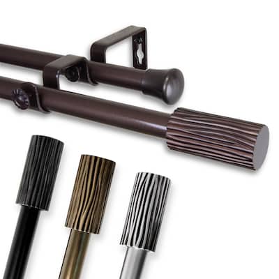 InStyleDesign Elm Adjustable Black Double Curtain Rod