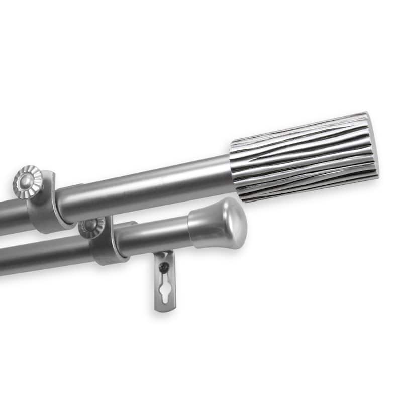 InStyleDesign Elm Adjustable Black Double Curtain Rod - 28 to 48 inches - satin nickel