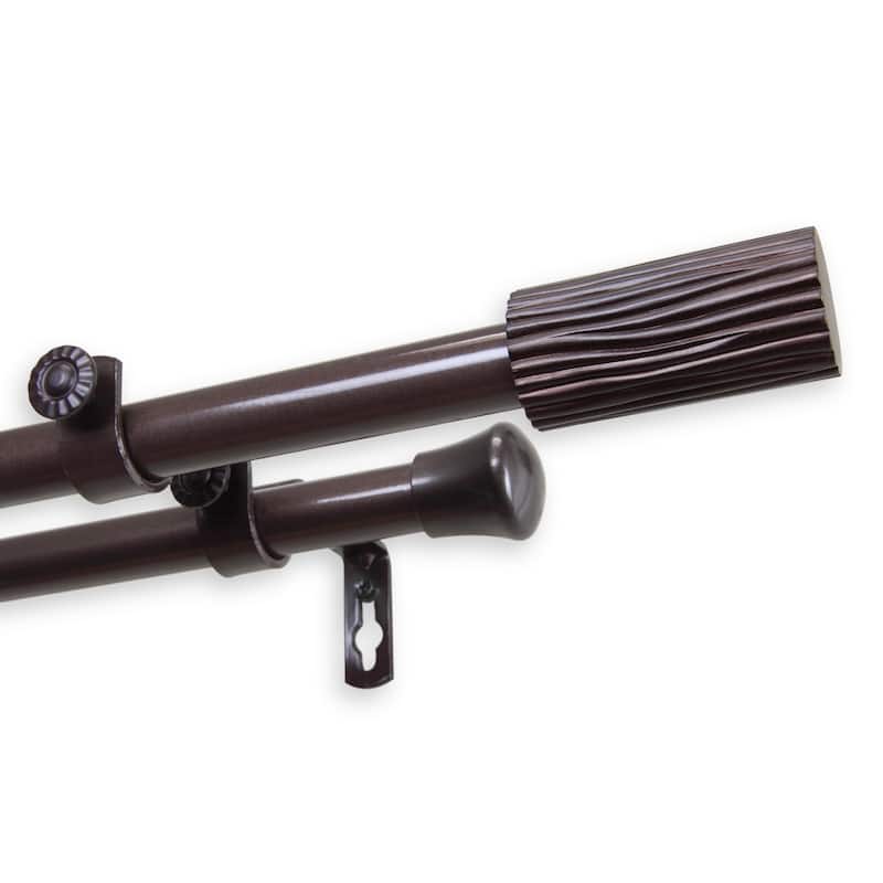 InStyleDesign Elm Adjustable Black Double Curtain Rod - 28 to 48 inches - Cocoa