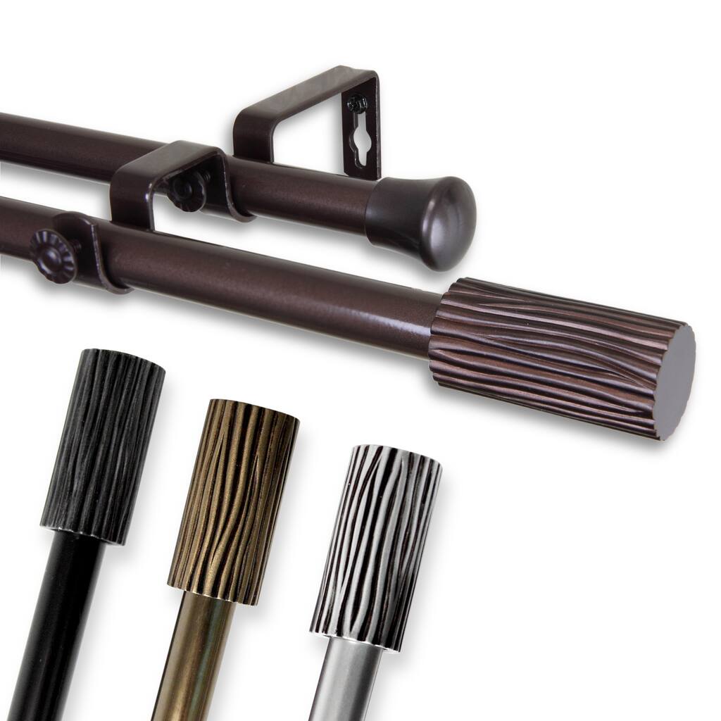 InStyleDesign Elm Adjustable Black Double Curtain Rod