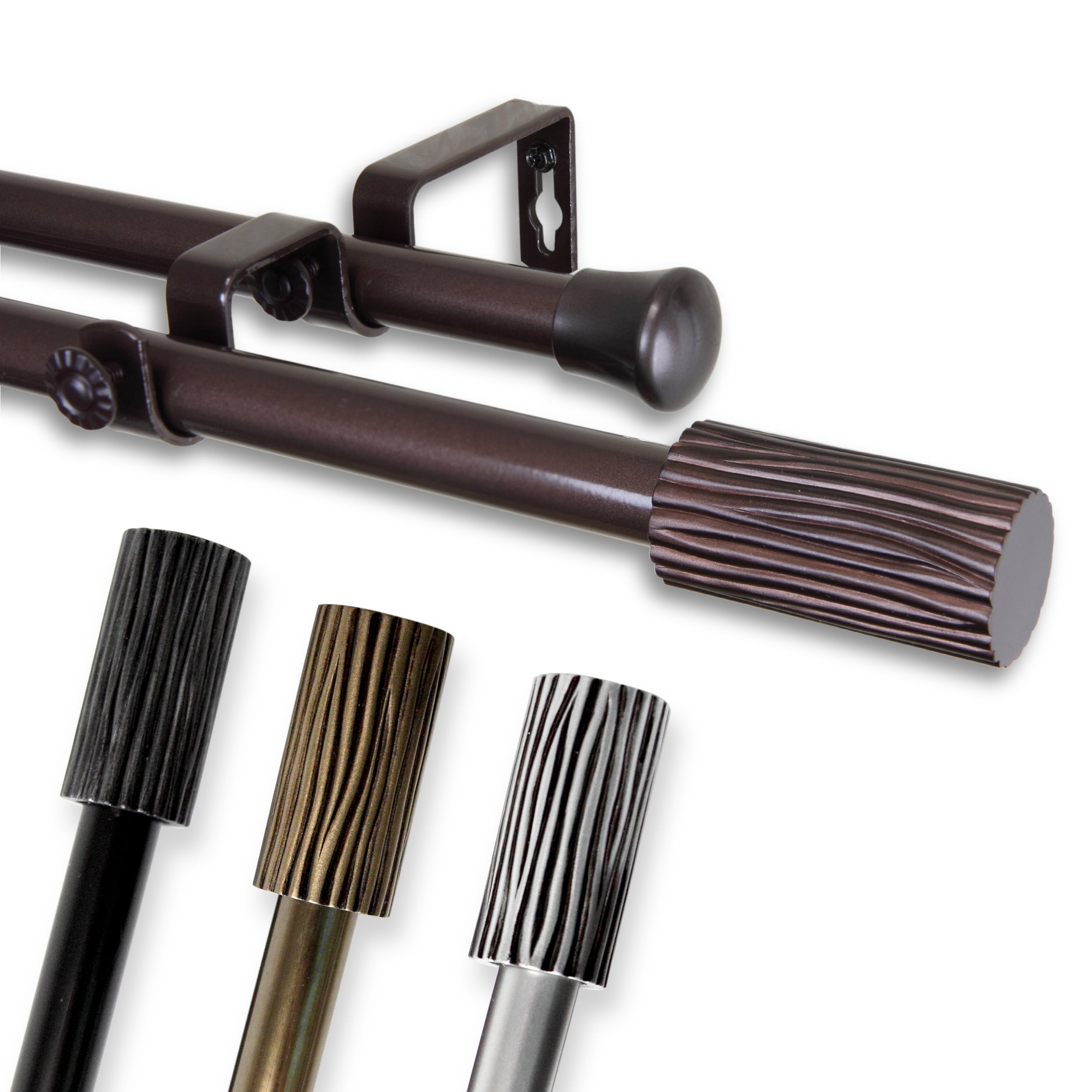 InStyleDesign Elm Adjustable Black Double Curtain Rod