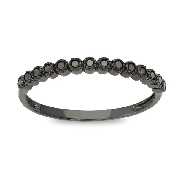 Gioelli 10k Gold 1/6ct TDW Black Diamond Stackable Eternity Ring