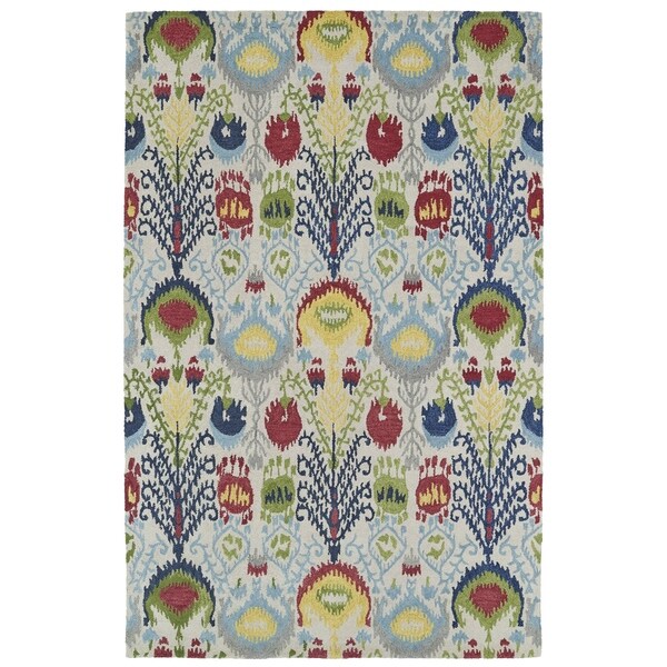 Handmade de Leon Wool Multi Ikat Rug - 8' x 10'