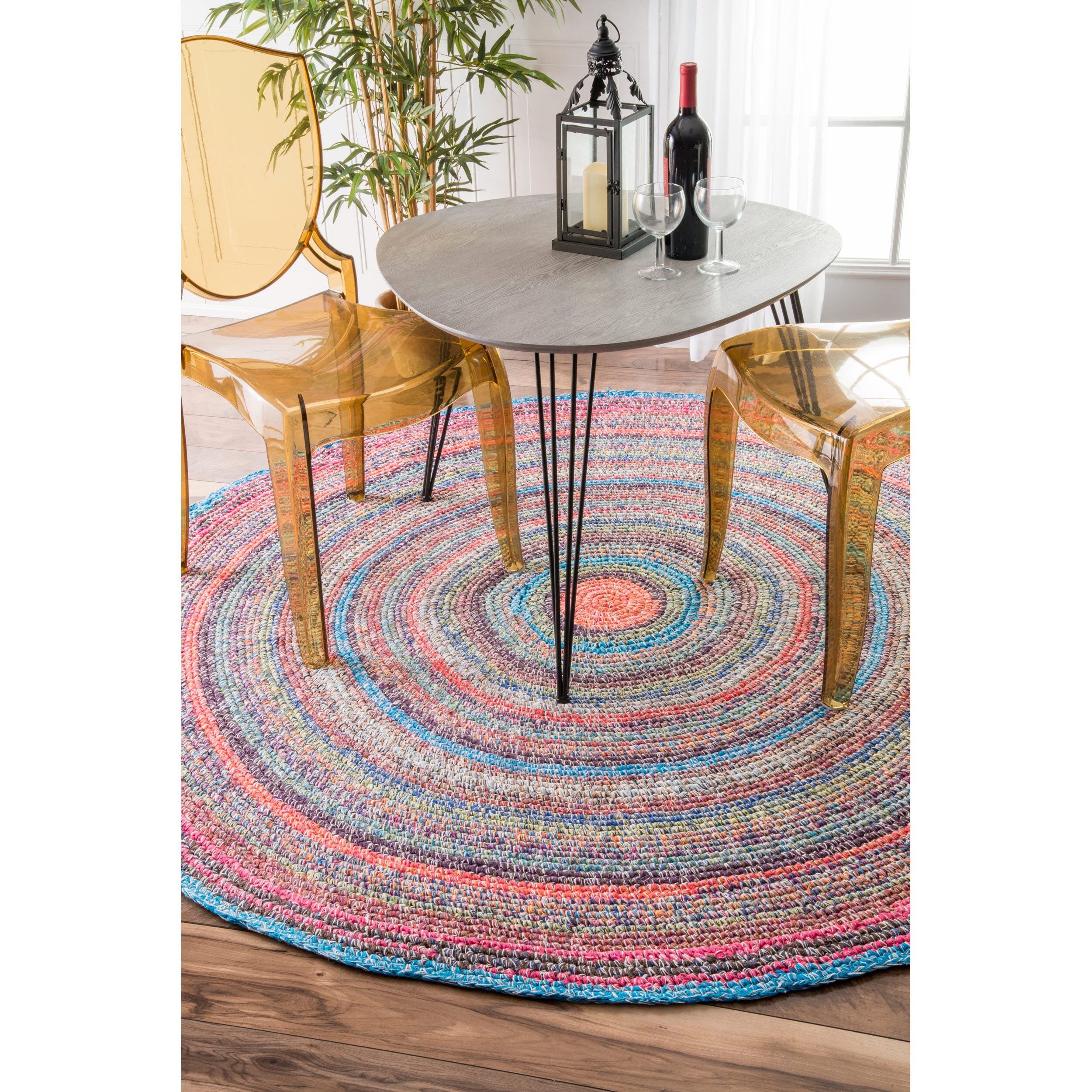 Shop nuLOOM Casual Handmade Braided Cotton Multi Round Rug 8' Round
