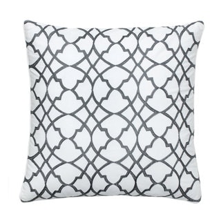 Sweet JoJo Designs Gray and White Diamond Decorative Throw Pillow ...