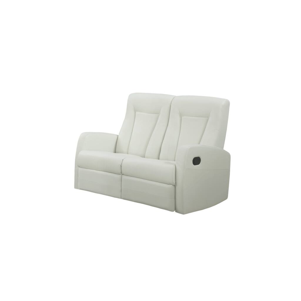 Reclining-Loveseat Ivory Bonded Leather