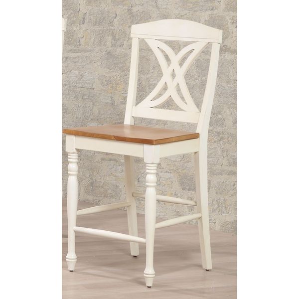 Iconic Furniture Butterfly Back Antiqued Caramel Biscotti 24-inch Counter Stool