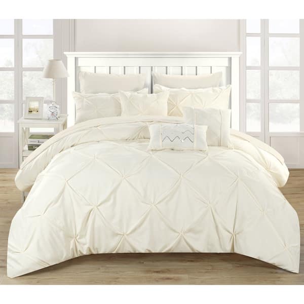 slide 1 of 8, Gracewood Hollow Charlene Pleated 10-piece Bed in a Bag Set