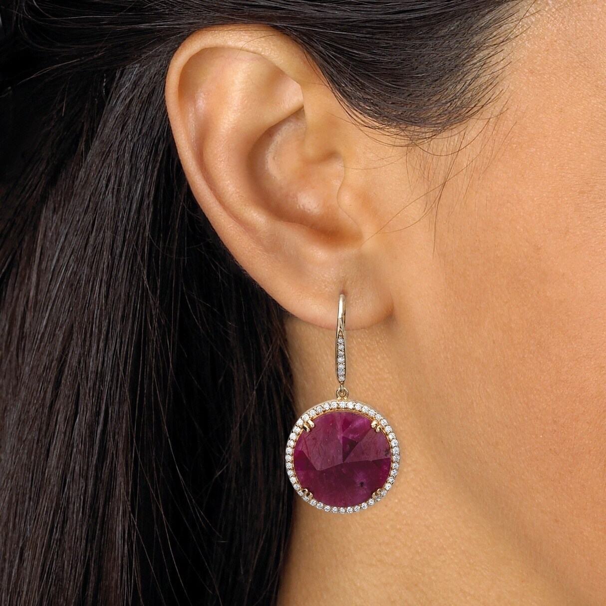 1.50 CT ROUND SHAPE EARRINGS GARNET 14K YELLOW GOLD FN 925 STERLING SILVER CZ 1.50 CT ROUND SHAPE EARRINGS GARNET 14K YELLOW GOLD FN 925 STERLING SILVER CZ