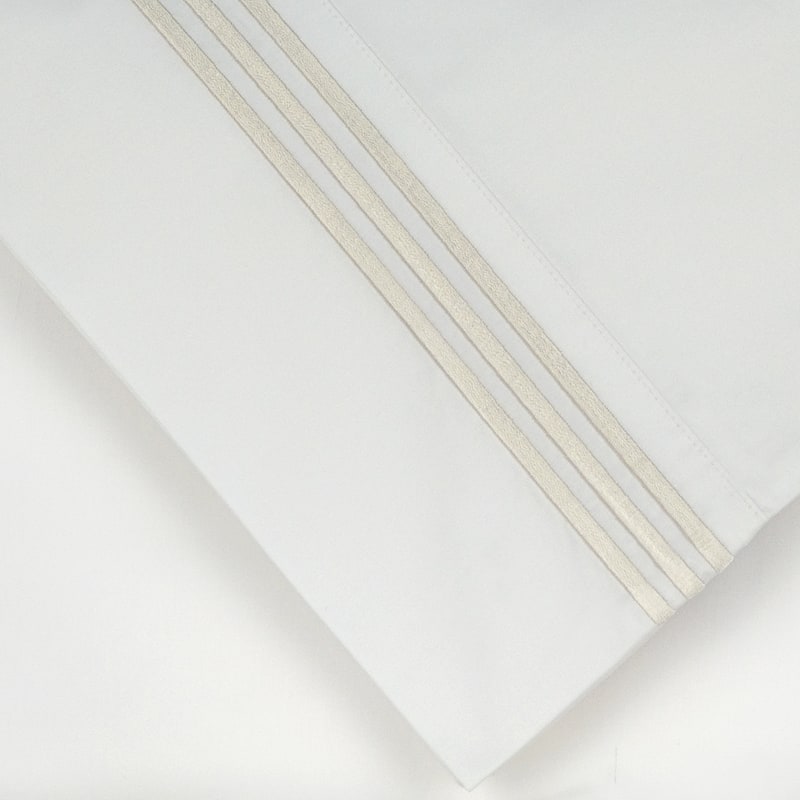 Pointehaven Egyptian Cotton Embroidered Percale Pillowcases (Set of 2)
