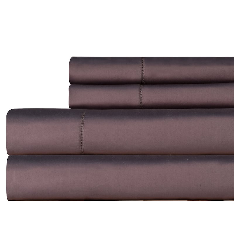 Celeste Home Pima Cotton Sateen 610 Thread Count Pillowcases (Set of 2) - Charcoal - Standard