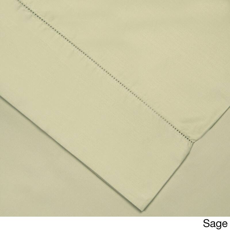 Pointehaven Pima Cotton 800 Thread Count Hemstitch Pillowcases (Set of 2) - Sage - Standard