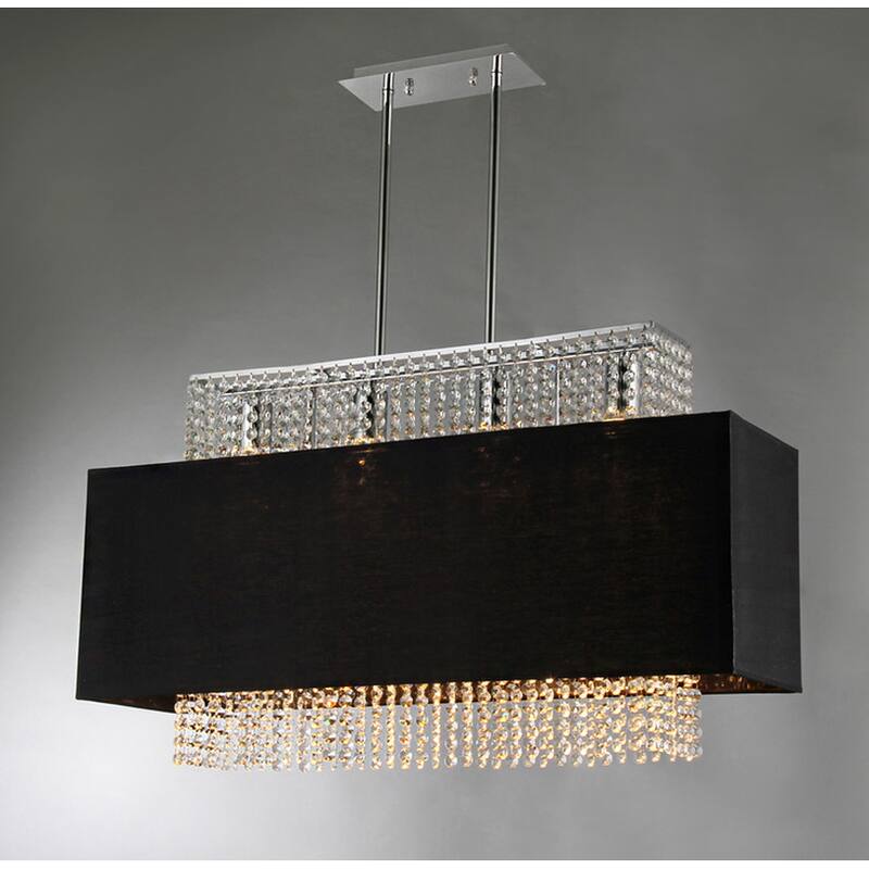 Rosanna 4-light Black Fabric 33-inch Chrome Chandelier