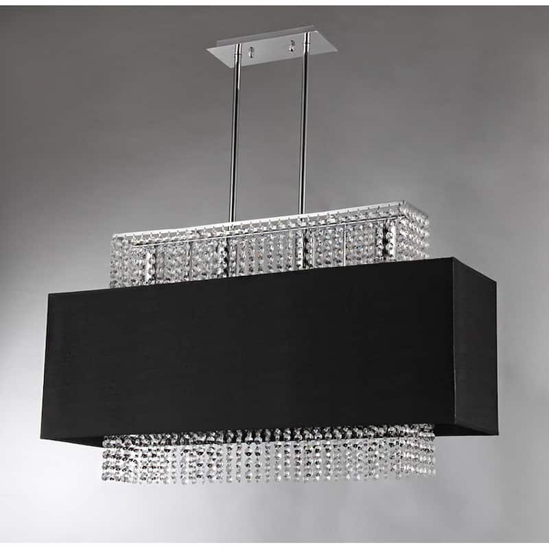 Rosanna 4-light Black Fabric 33-inch Chrome Chandelier