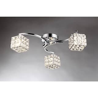 Liel 3-light Glass 22-inch Chrome Ceiling Lamp
