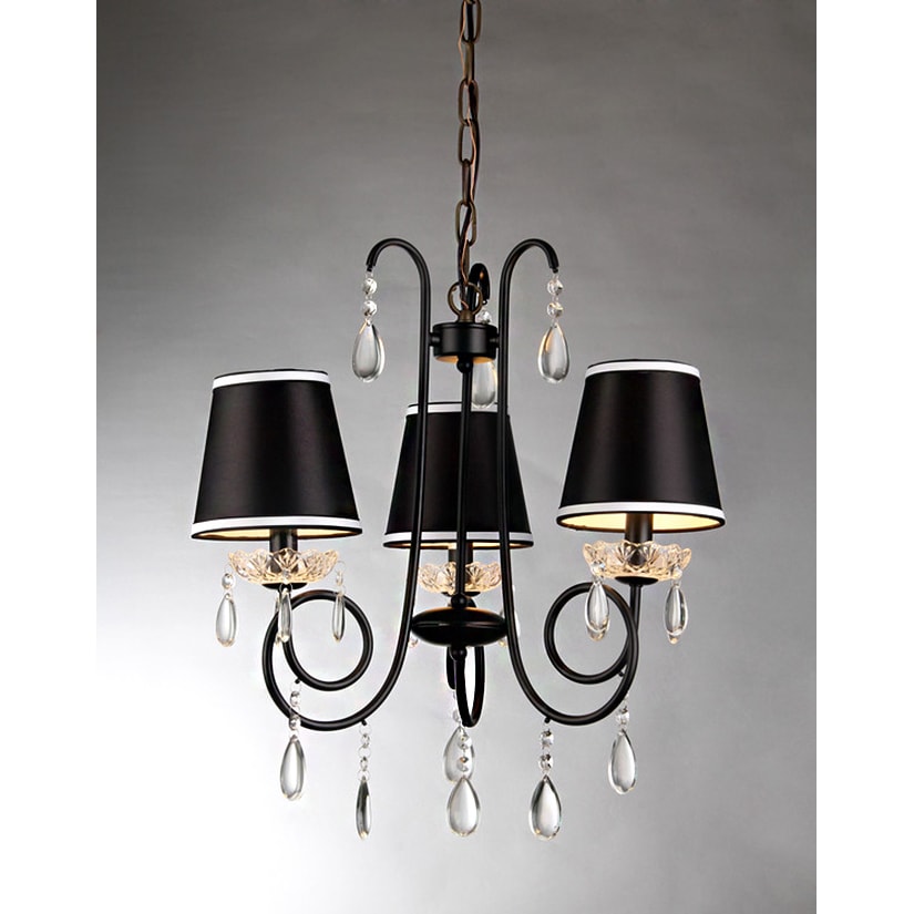 Christian 3-light Black 20-inch Chandelier (3-light Black 20-inch Chandelier) - Chandeliers For Bedrooms by Overstock.com