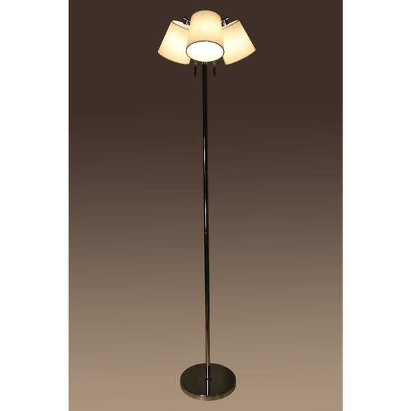 Mandalay 3-light Off-white 65-inch Chrome Floor Lamp