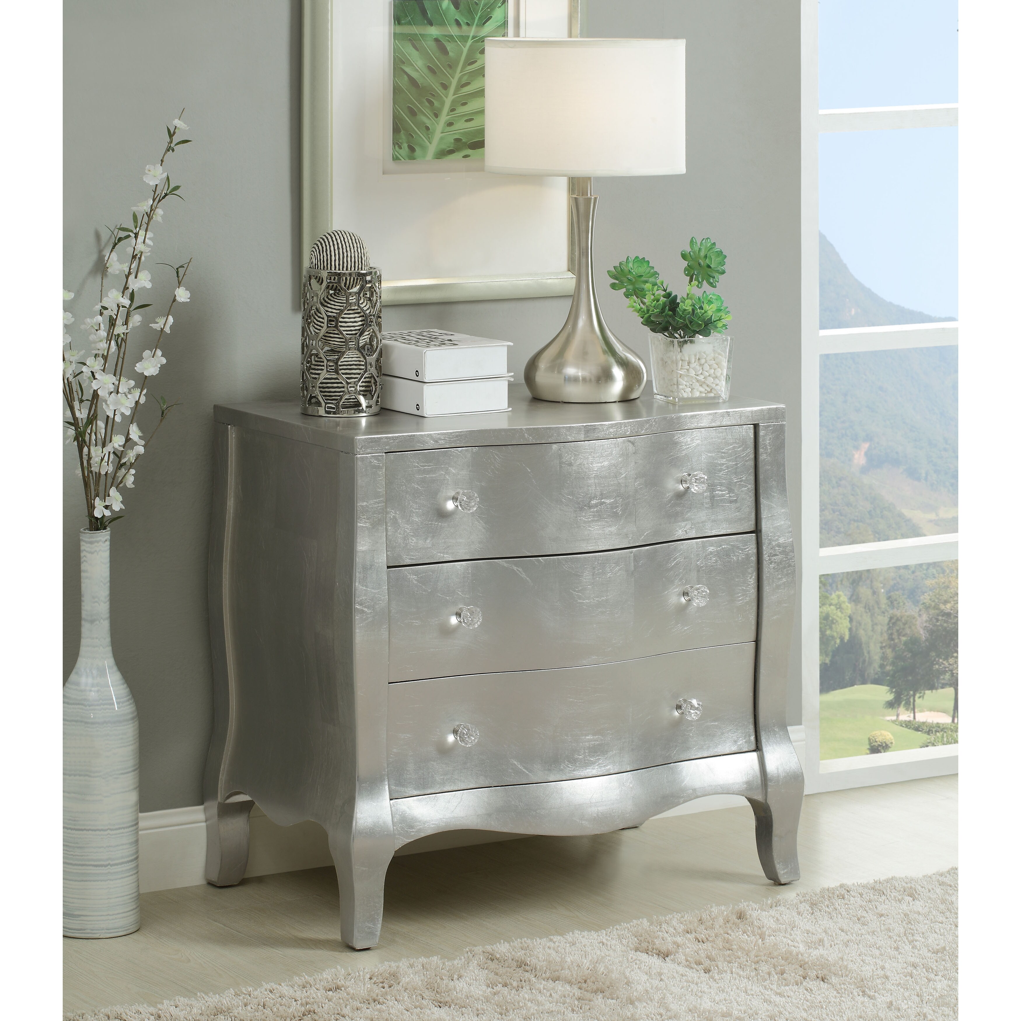 Shop Somette Silver Leaf 3 Drawer Chest 30 L X 19 W X 29 H