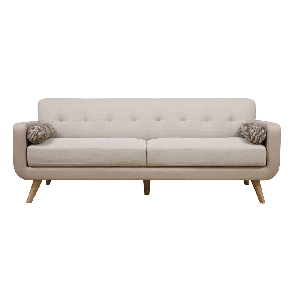 Beige Mid-Century Modern Sofa