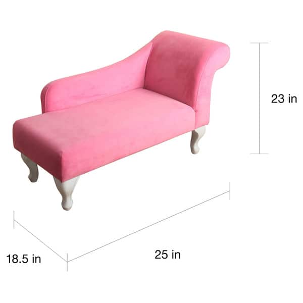 HomePop Juvenile Chaise Lounge in Pink Velvet