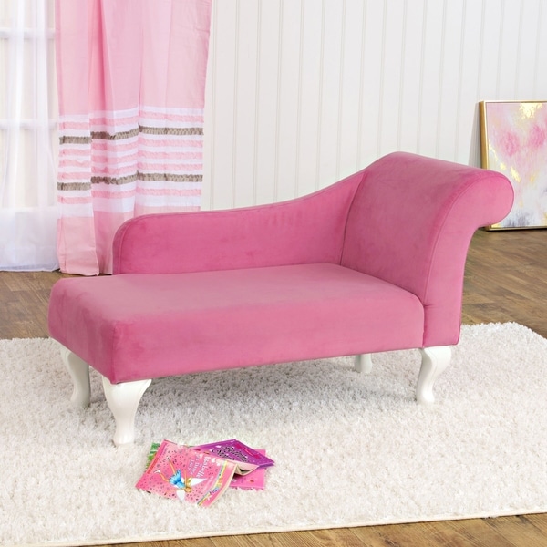 HomePop Juvenile Chaise Lounge in Pink Velvet Bed Bath Beyond