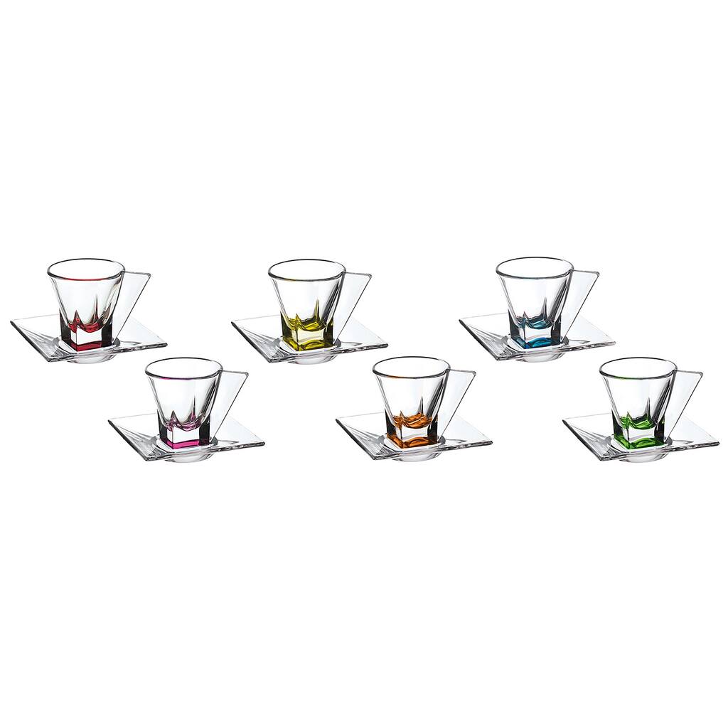Fusion Multicolor Murano Espresso Cups (Set of 6)