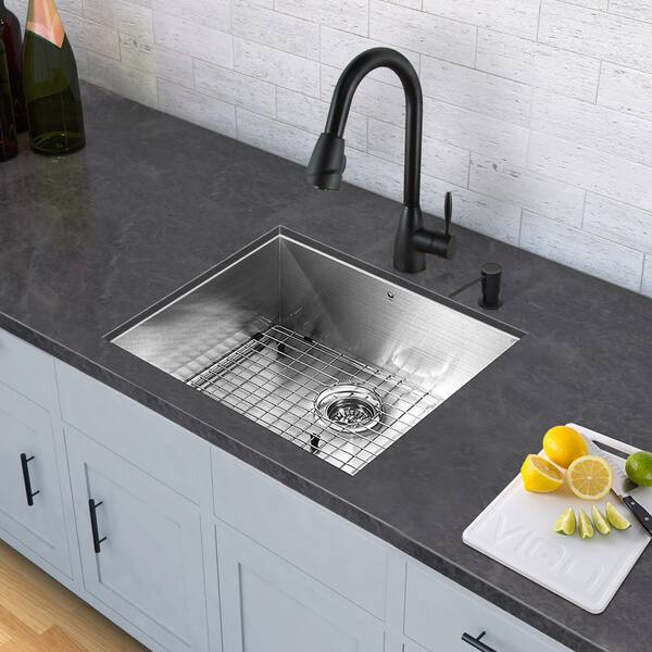 Stainless Steel Sink With Black Faucet vigo all in one 23 inch stainless steel undermount kitchen sink and graham matte black faucet set