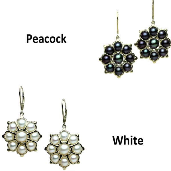 One-of-a-kind Michael Valitutti Sterling Silver Pearl Lotus Earrings