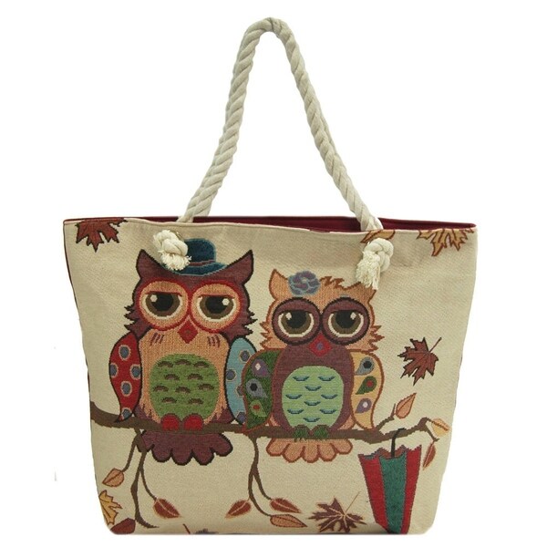 Shop ALFA Traditional Tapestry Owl Tote Bag (Zippered) Free Shipping On Orders Over 45