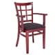 preview thumbnail 2 of 6, Lattice Arm Chair Mahogany - Modern & Contemporary - Mahogany Finish - Arm Chairs - Leather/Upholstered