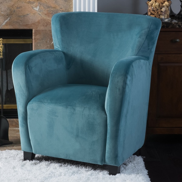 Angelo Velvet Fabric Wingback Club Chair by Christopher Knight Home - 35.5"H x 30.25"D x 30.25"W