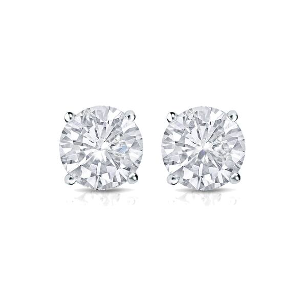 0.60 ct ROUND CUT diamond stud earrings 14 KT WHITE GOLD not enhanced 0.60 ct ROUND CUT diamond stud earrings 14 KT WHITE GOLD not enhanced