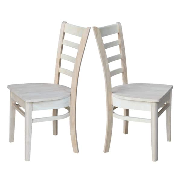 Shop International Concepts Emily Unfinished Wooden Dining Chairs