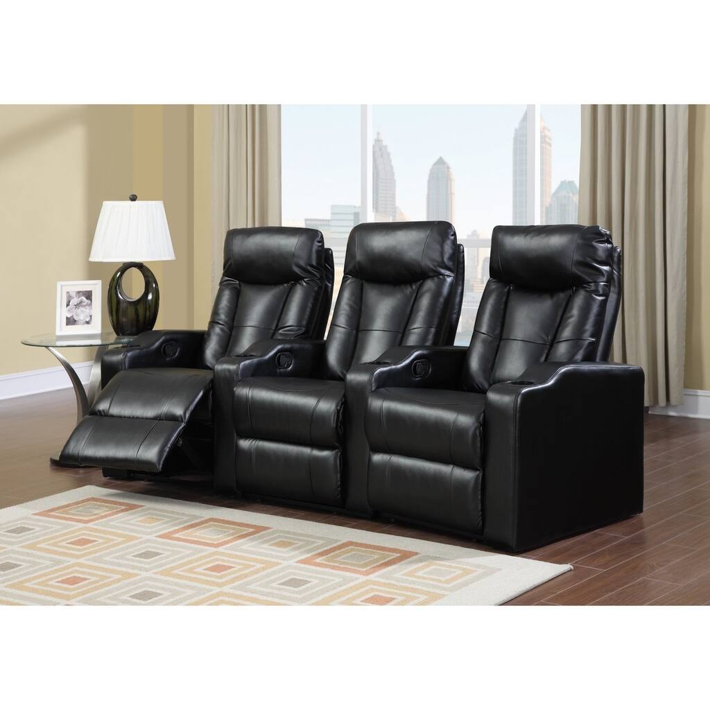 LYKE Home Cabernet Black Bonded Theater Set