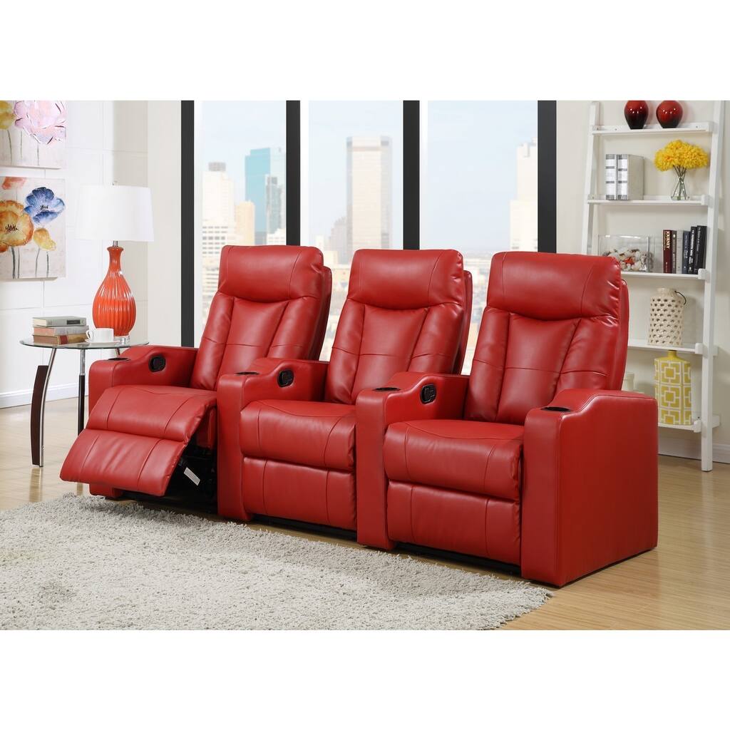 LYKE Home Cabernet Red Bonded Theater Set