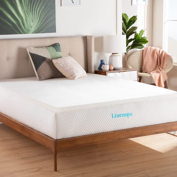 Linenspa 2 Inch SupportRight™ Foam Mattress Topper - White