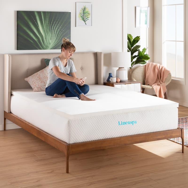 Linenspa Essentials 2 Inch SupportRight™ Foam Mattress Topper - White
