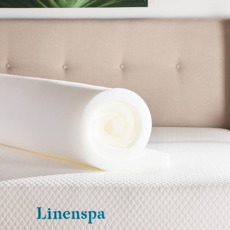 Linenspa Essentials 2 Inch SupportRight™ Foam Mattress Topper - White