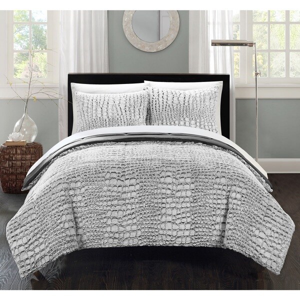 Chic Home Caimani Grey Faux Fur Queen 7-piece Comforter Set - On Sale ...